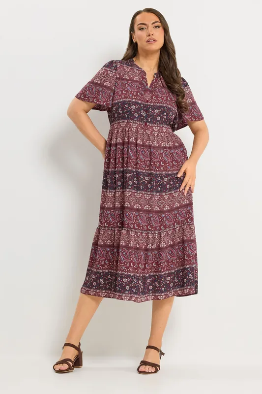 Paisley Half Placket Dress - Yours