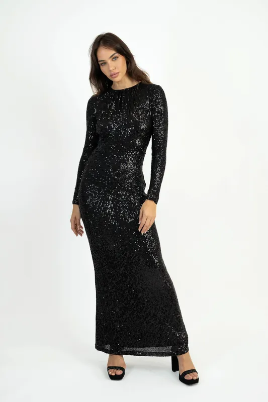 Samman Sequin Maxi Dress - Jaded Rose