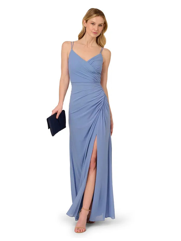 Stretch Mesh Draped Gown - Adrianna Papell