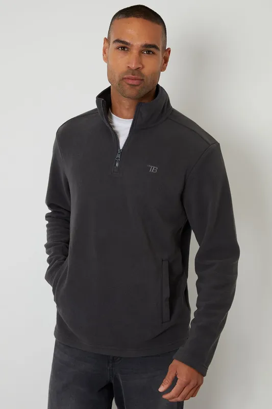 Quarter Zip Microfleece Sweatshirt - Threadbare