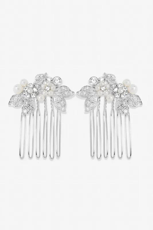 Jessica Mini Floral Comb 2 Pack - Gift Pouch