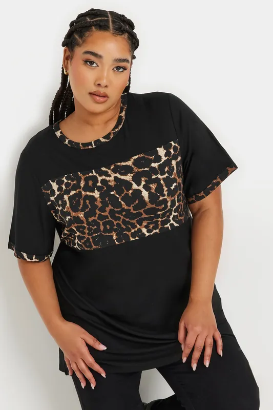 Contrast Leopard Print Top - Yours