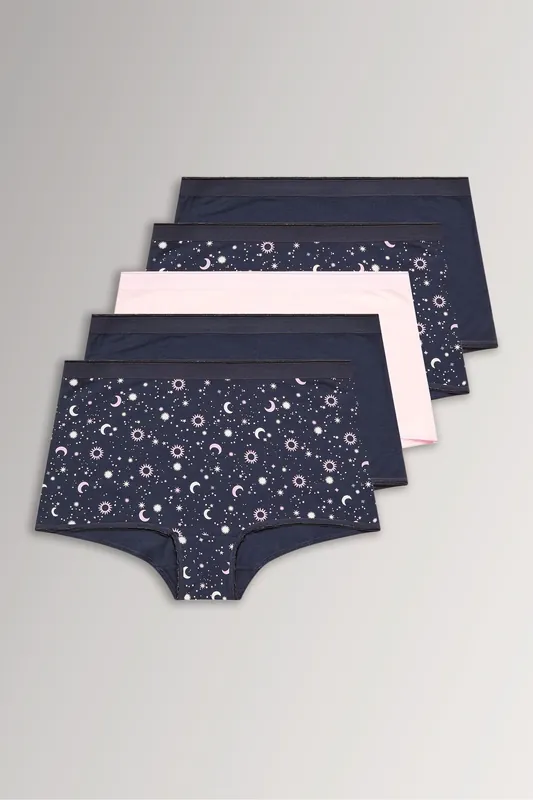 5 Pack Celestial Printed Shorts - Yours