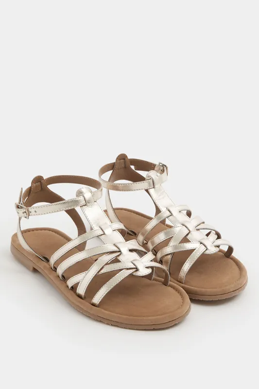 Faux Leather Gladiator Sandals in Extra Wide EEE Fit - Yours