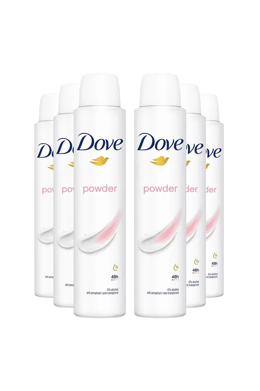 Powder 'Antiperspirant' 48H Sweat Protection Deo for Women 200ml,6pk - Dove
