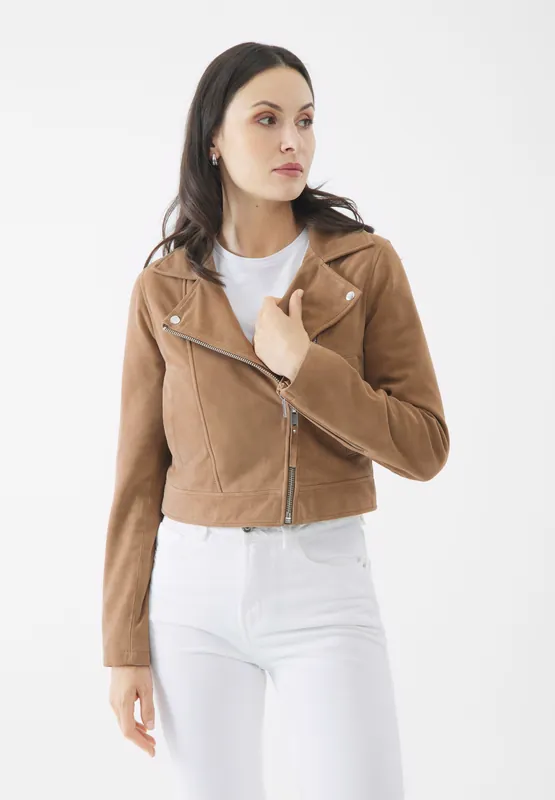 Real Suede Aria Biker Jacket - Bolongaro Trevor