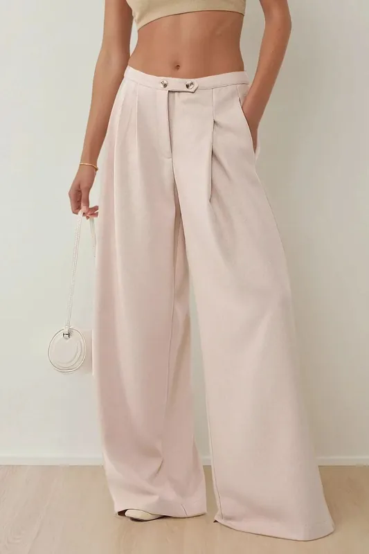 High Waist Wide Leg Relaxed Pants - Hiccup