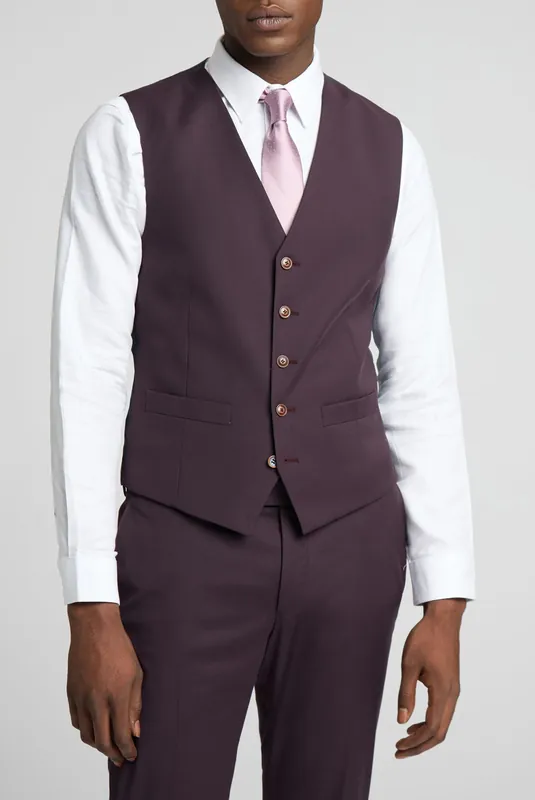 Slim Fit Plain Waistcoat - Antique Rogue