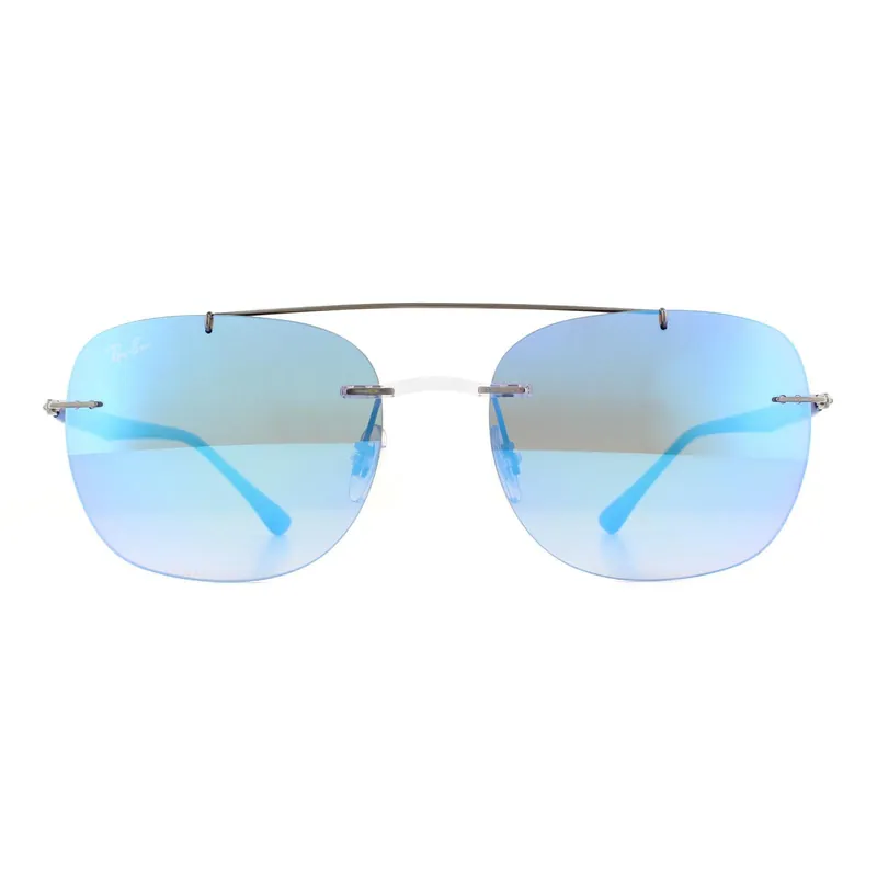 Semi Rimless Transparent Blue Blue Gradient Mirror 4280 Sunglasses - Ray-Ban