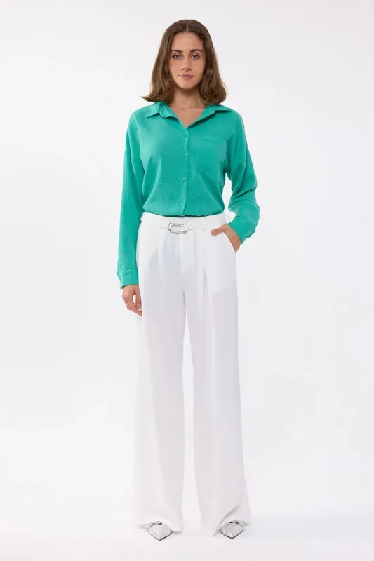 Linen Long Sleeve Shirt with Pocket - Hiccup