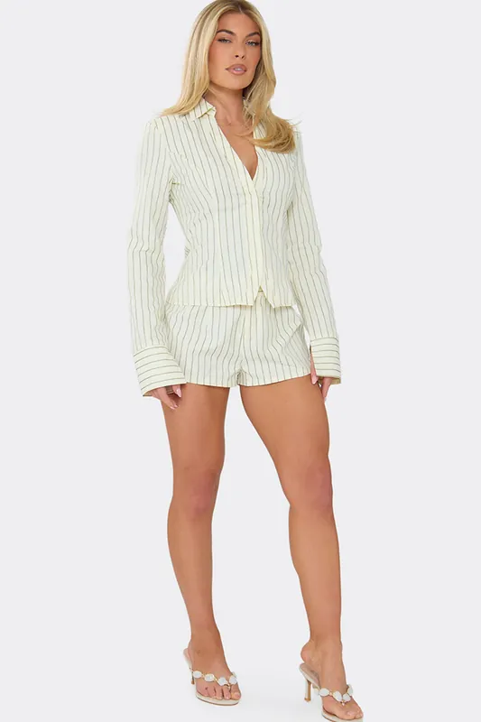 Pinstripe Mini Shorts - EGO