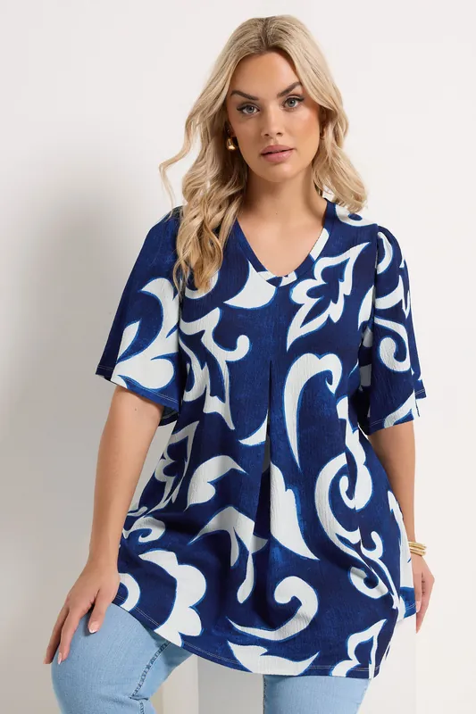 Abstract Textured Pleat Front Top - Yours