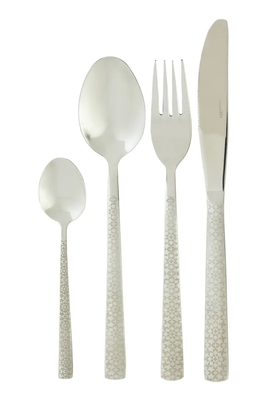 16Pc Cutlery Set, Elegant Silverware Cutlery Set, Modern Stainless Steel Cutlery Set with Geometric Prints - Orsina