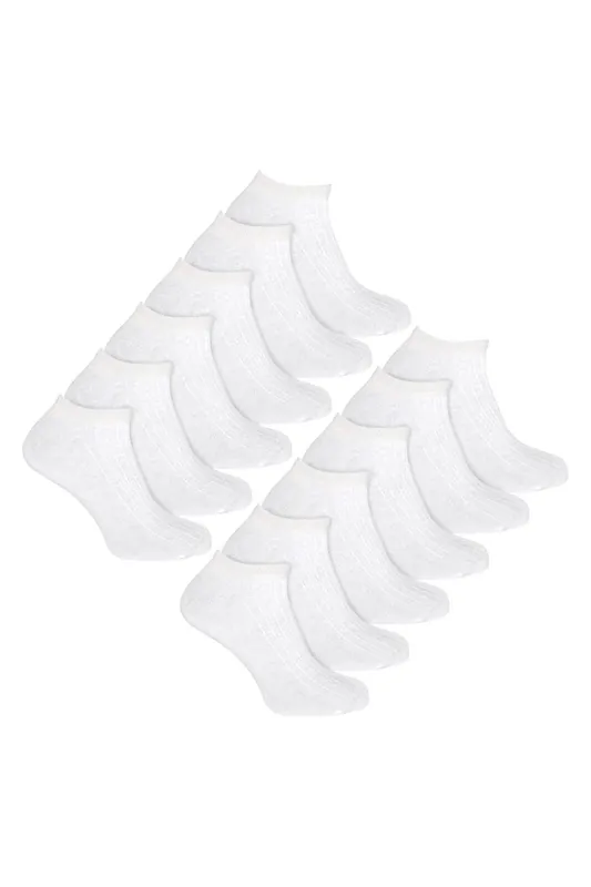 12 Pack 100% Cotton Trainer Socks - Sock Snob