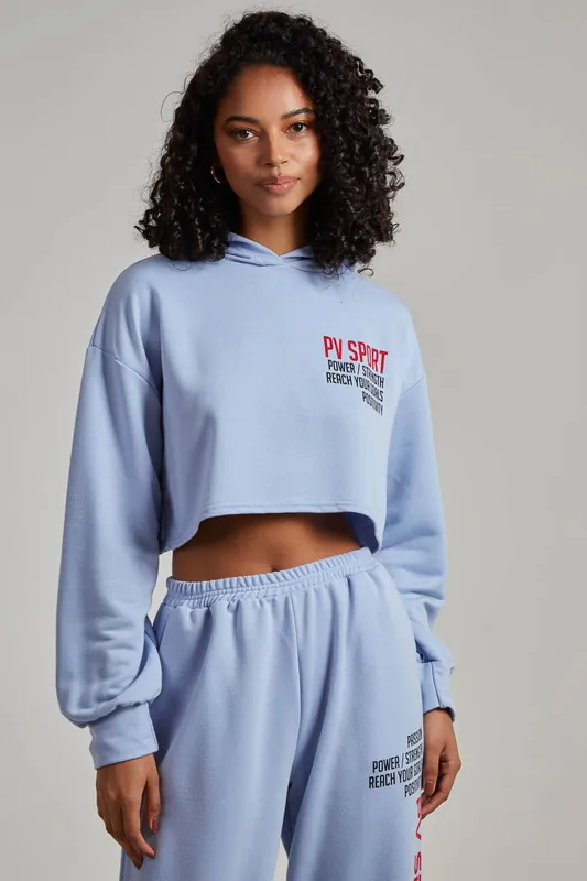 PV Sport Cropped Hoodie - Pink Vanilla