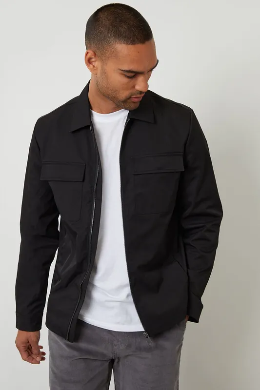 Lightweight Collared Zip Up Jacket - Threadbare