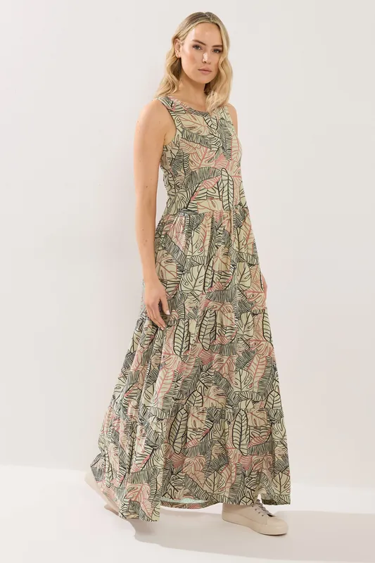 Tall Leaf Print Maxi Dress - Long Tall Sally