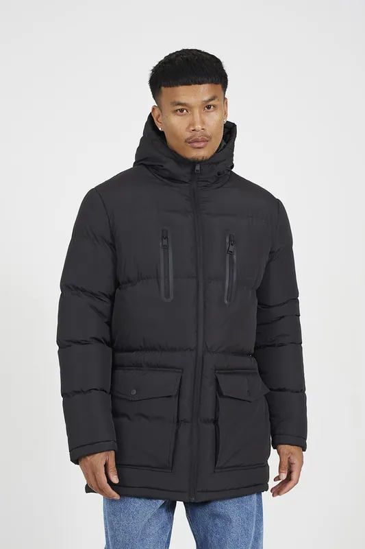 Hooded Padded Parka Jacket - Brave Soul