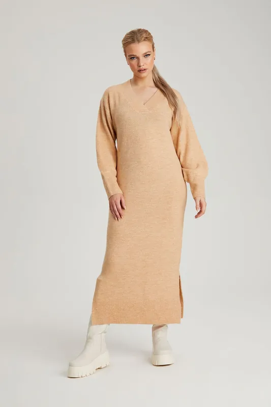 Slouch V Neck Dress - Urban Bliss