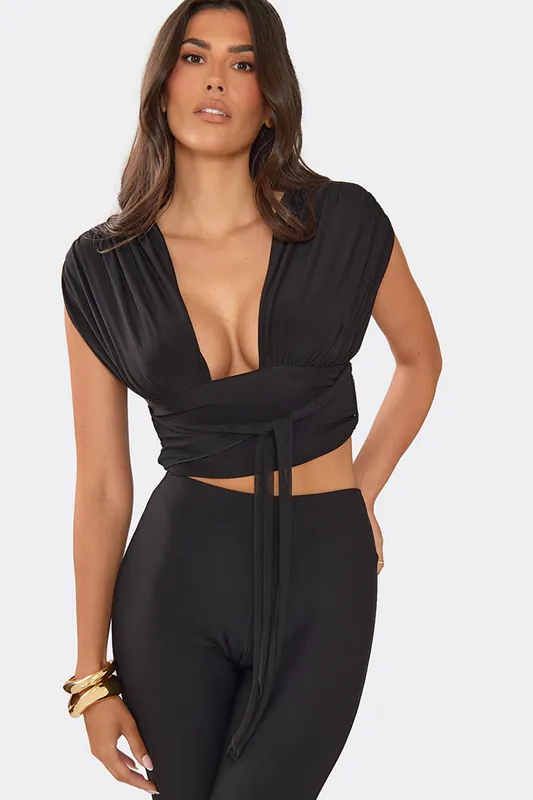 Sleeveless Plunging Neckline Top - EGO