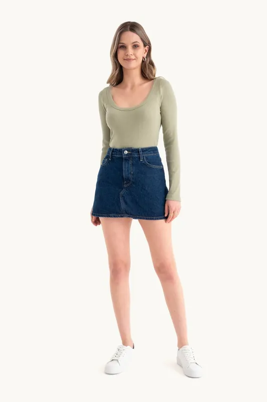 Long Sleeve Basic Cotton Croptop - Hiccup