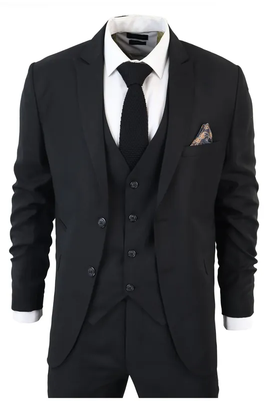 IM1 Classic Plain 3 Piece Suit - TruClothing