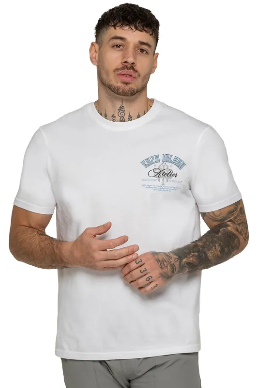 Crew Neck Atelier Print T-Shirt