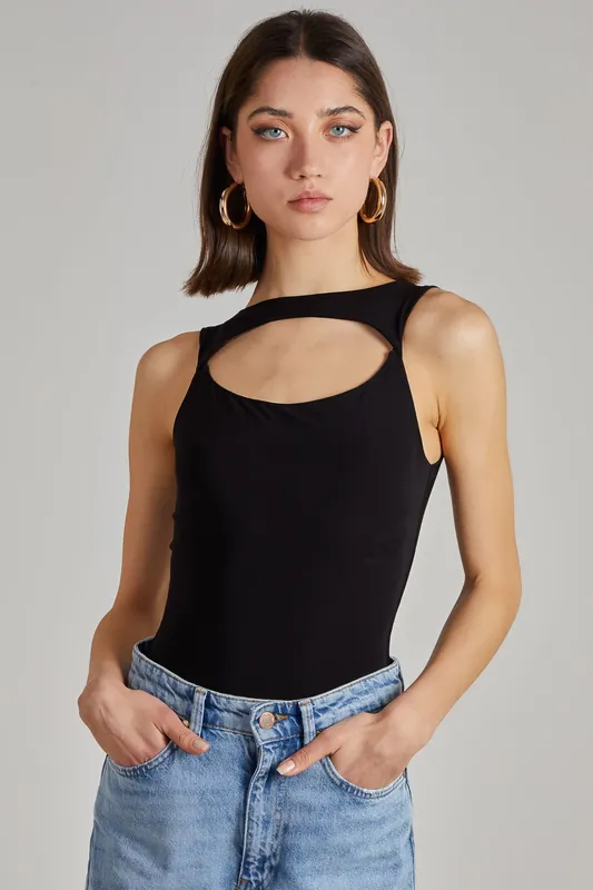 Slinky Sleeveless Letterbox Bodysuit - Pink Vanilla