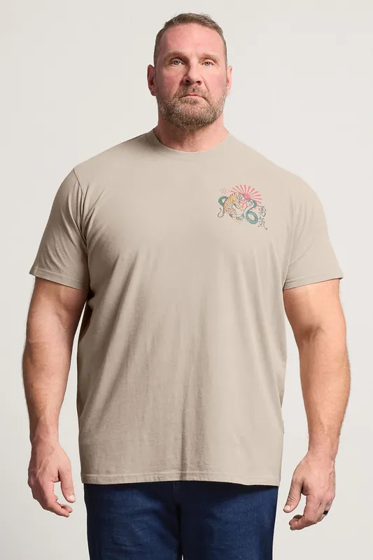 Acid Wash Tiger Graphic T-Shirt