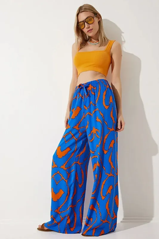 Abstract Print Palazzo Pants - Happiness Istanbul