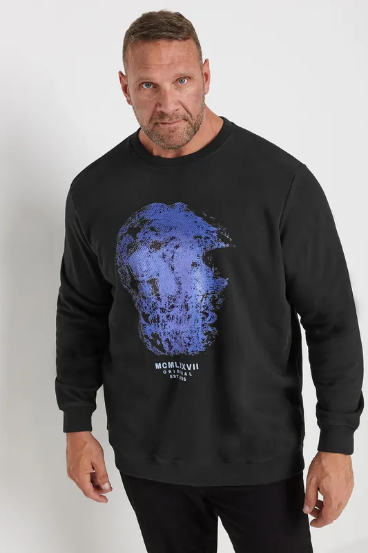 Abstract Skull Graphic Print Sweatshirt - BadRhino