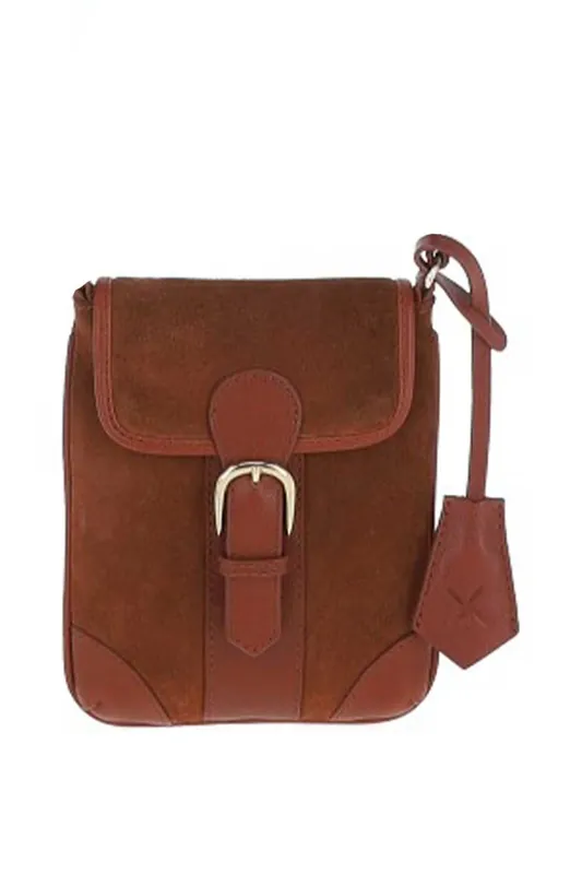 'Fascino Fatale' Soft Suede Leather Small Crossbody Bag - Ashwood Leather