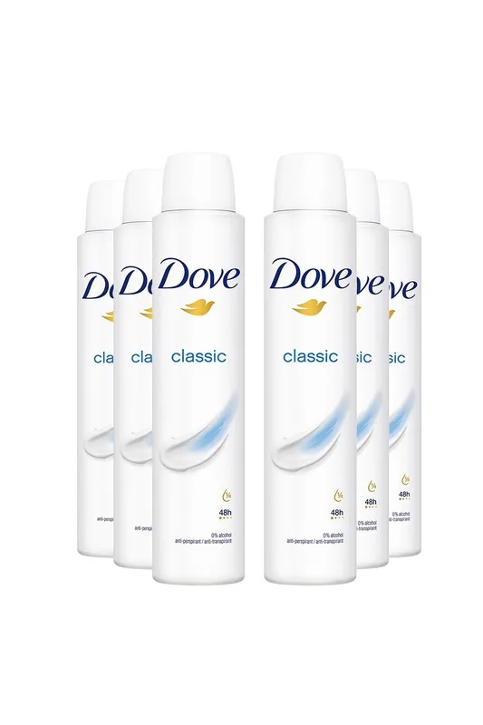 Classic 'Antiperspirant' 48H Sweat Protection Deo for Women 200ml,6pk - Dove