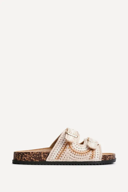 Jaylyn Beige Double Buckle Sandals - Linzi