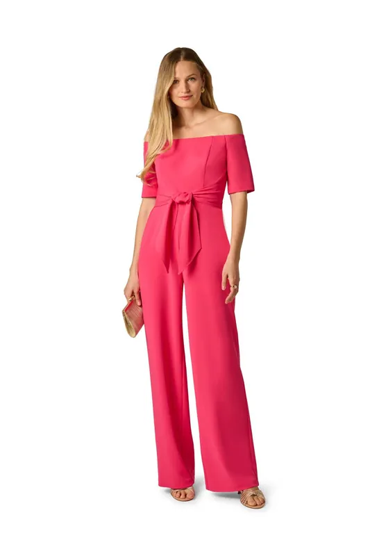 Knit Crepe Tie Jumpsuit - Adrianna Papell
