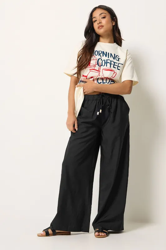Petite Beaded Wide Leg Trousers - PixieGirl