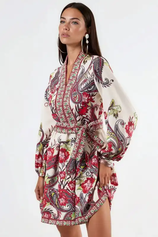 Patterned A-line Mini Dress