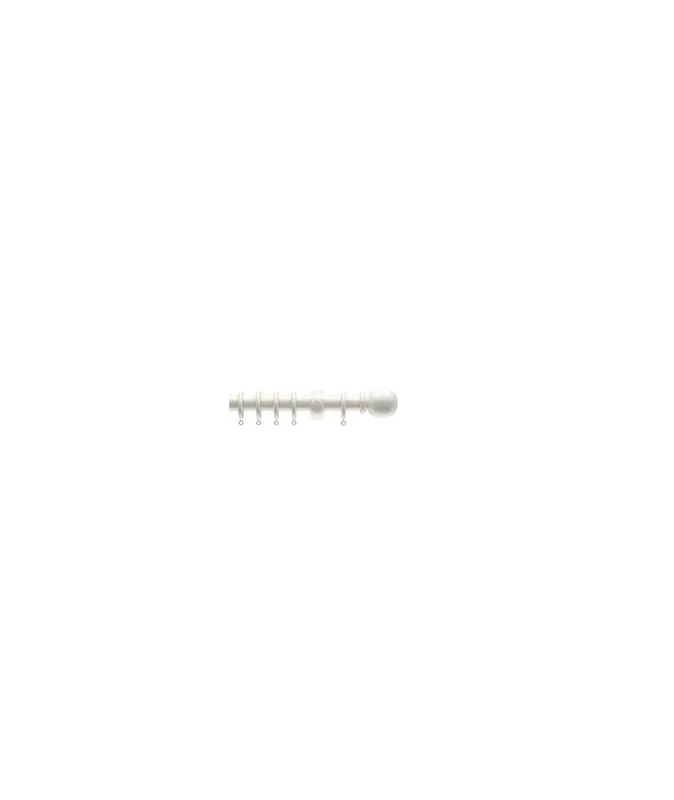 28mm Wooden Curtain Pole Set - White