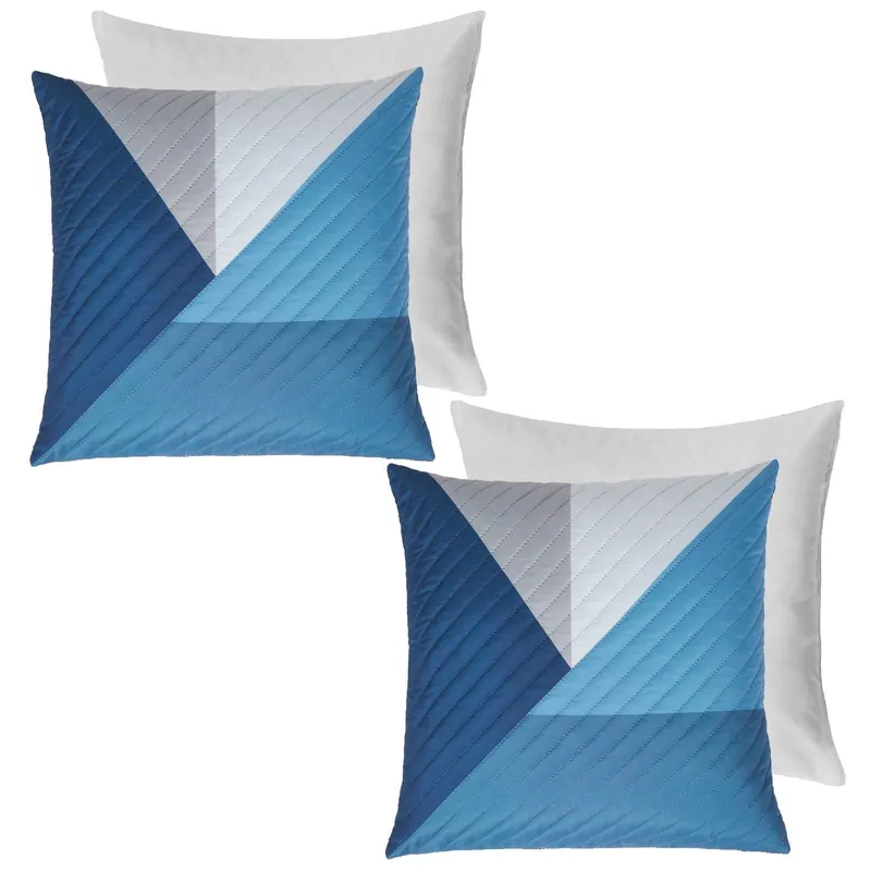 2 Pack Geometric Pinsonic Filled Cushion Covers - 45 x 45cm