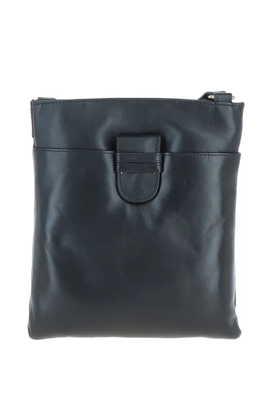 Zip Top Vegetable Tanned Real Leather Crossbody Bag - Ashwood Leather