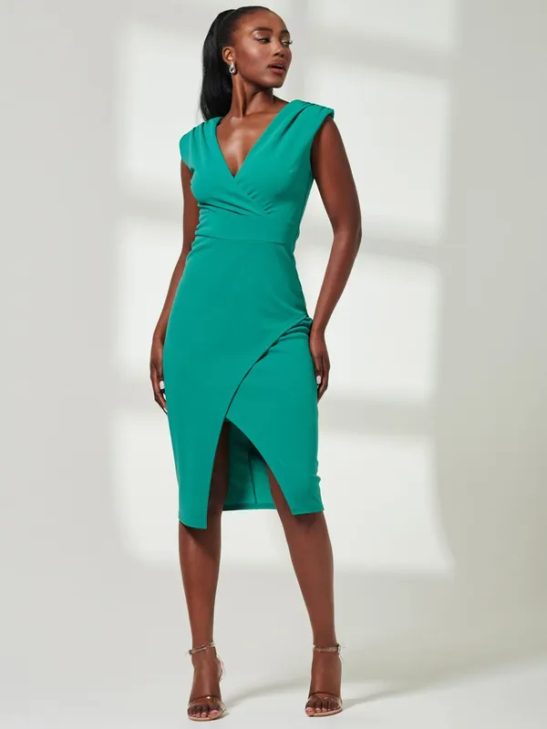 Yseult V-Neck Split Bodycon Dress