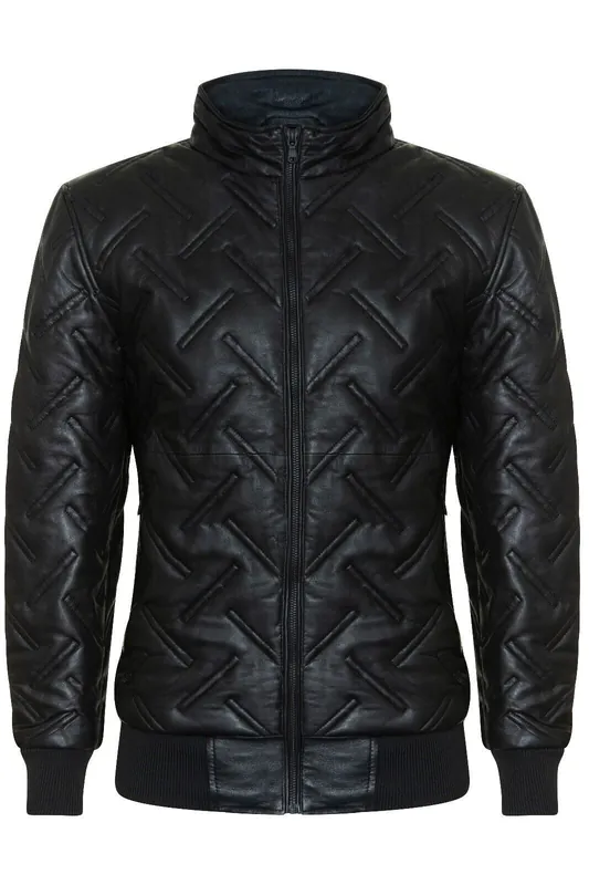 Bomber Leather Quilted Jacket - Goiania