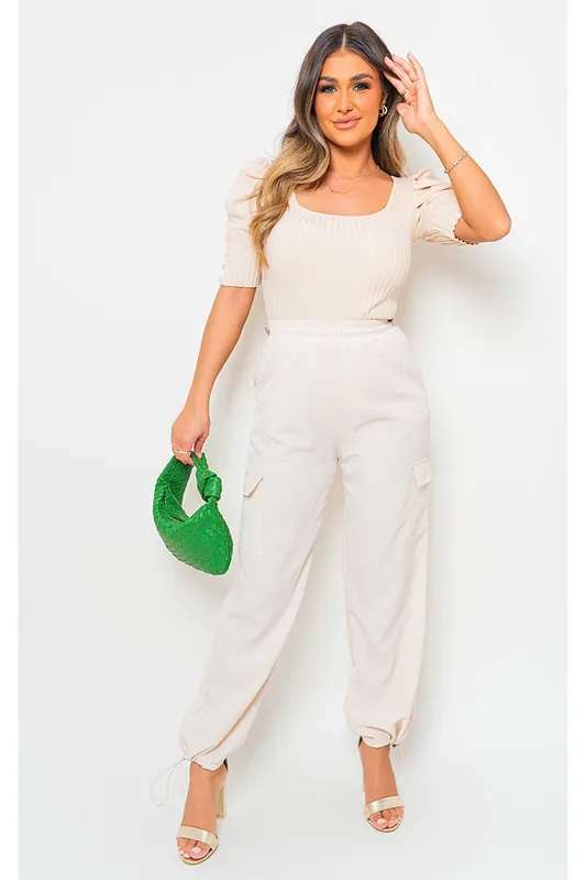 Aubree Casual Drawstring Cargo Pants - IKRUSH