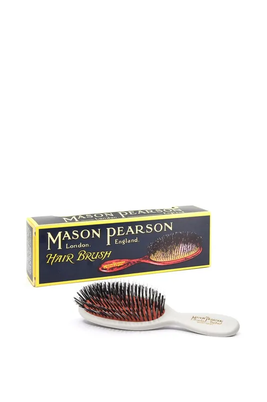 Pocket Bristle & Nylon Hair Brush White - Mason Pearson