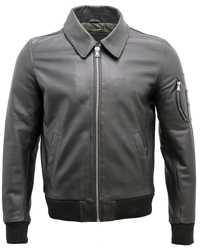 A2 Cowhide Leather Bomber Jacket-Oslo