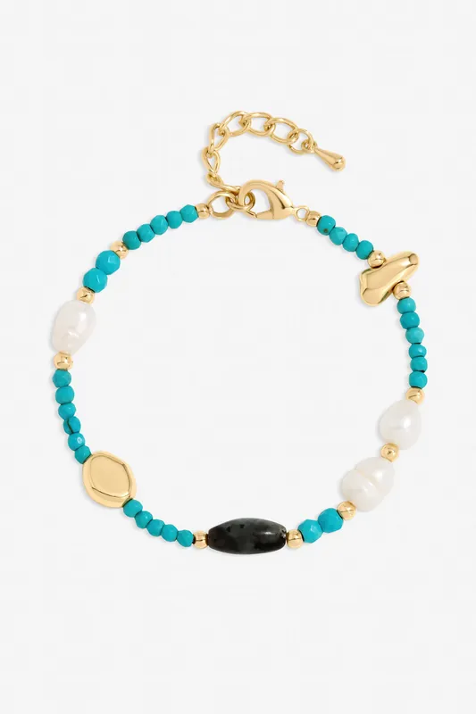 Turquoise Beaded Bracelet - Jon Richard