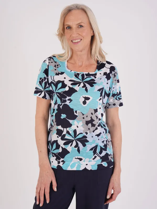 Graphic Tonal Floral Top - Tigi