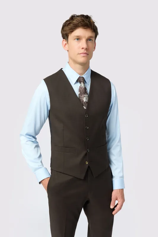 Harley Chocolate Flannel Slim Fit Waistcoat - Antique Rogue