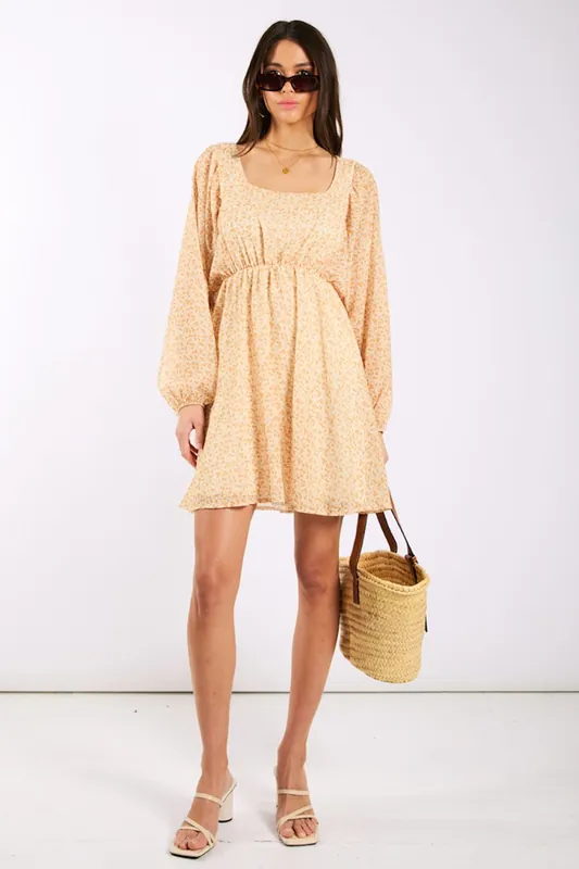 Yellow Floral Swing Dress - Needs No Label