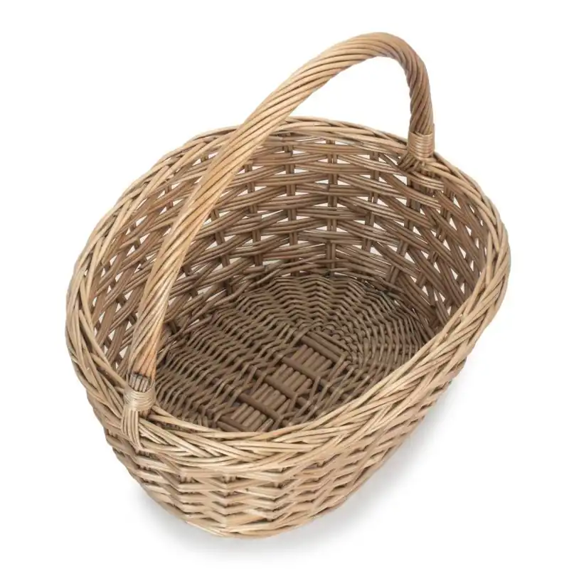 Oval Wicker Braid Border Shopping Basket - Red Hamper
